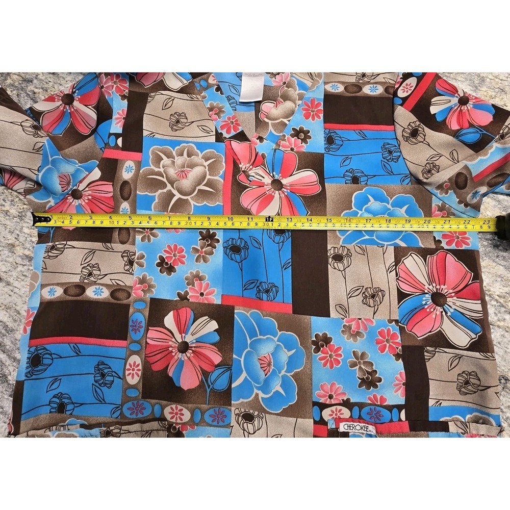 Cherokee Uniforms Floral Medical Top Size M - Picture 4 of 5